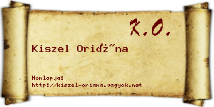 Kiszel Oriána névjegykártya